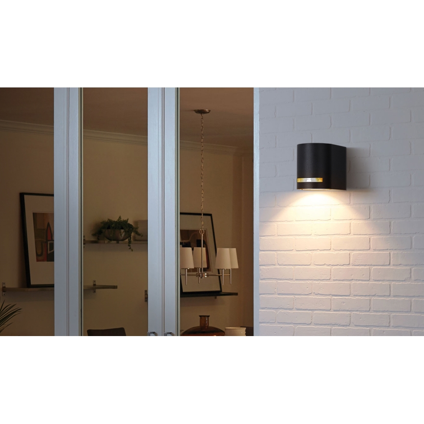 Aigostar - Outdoor wall light 1xGU10/35W/230V black IP54