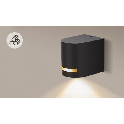 Aigostar - Outdoor wall light 1xGU10/35W/230V black IP54