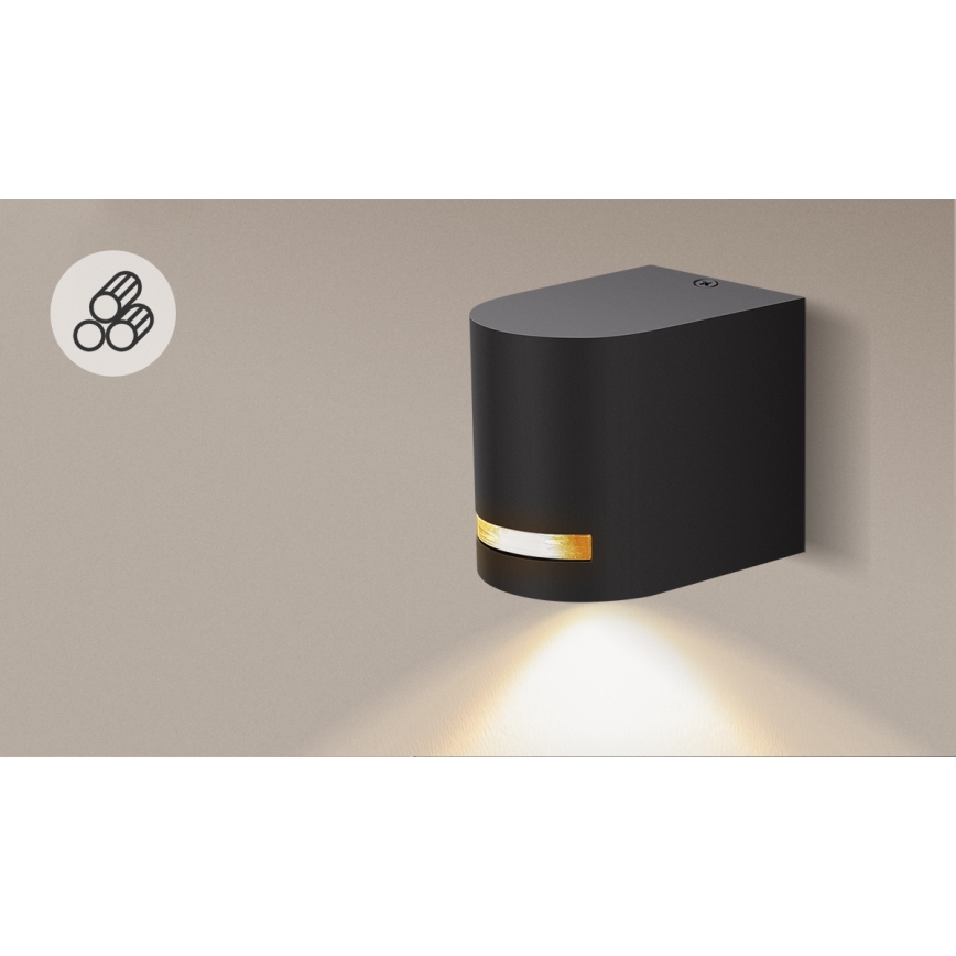 Aigostar - Outdoor wall light 1xGU10/35W/230V black IP54