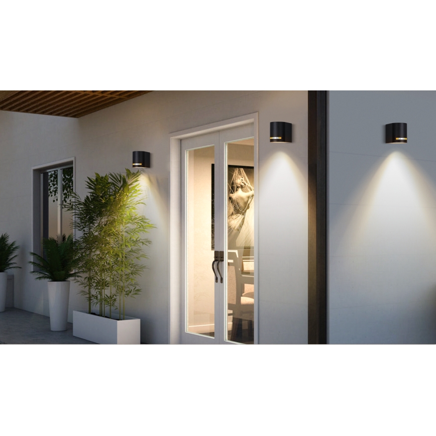 Aigostar - Outdoor wall light 1xGU10/35W/230V black IP54