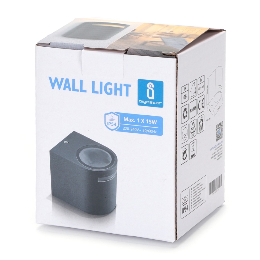 Aigostar - Outdoor wall light 1xGU10/35W/230V black IP54