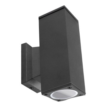 Aigostar - Outdoor wall light 2xGU10/230V black IP65 angular