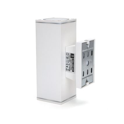 Aigostar - Outdoor wall light 2xGU10/230V white IP65 angular