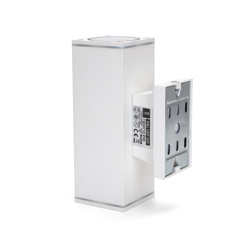 Aigostar - Outdoor wall light 2xGU10/230V white IP65 angular
