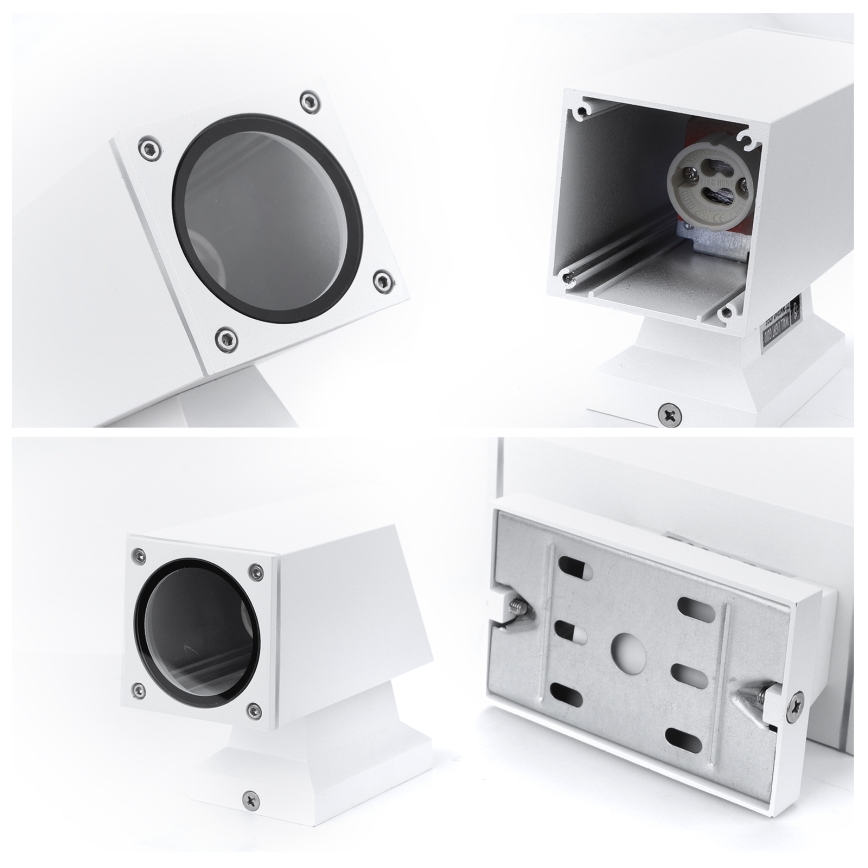 Aigostar - Outdoor wall light 2xGU10/230V white IP65 angular