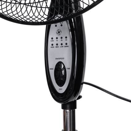 Aigostar – 130 cm Pedestal Fan, 60 W (230 V), Black, with Remote Control