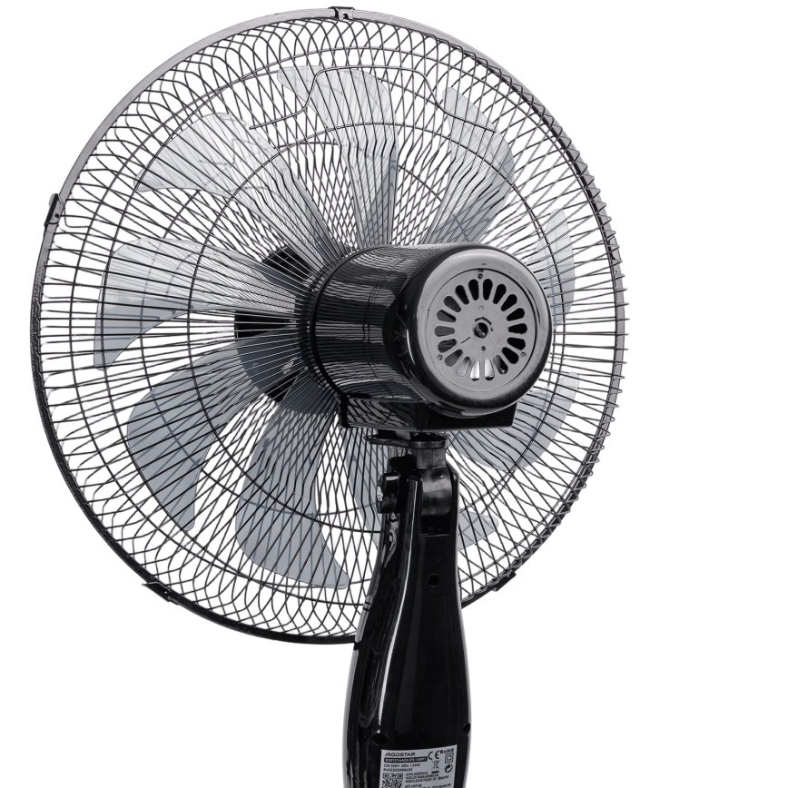 Aigostar – 130 cm Pedestal Fan, 60 W (230 V), Black, with Remote Control