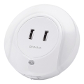 Aigostar - Plug-in LED Night Light with Dusk Sensor and USB LED/0,4W/230V