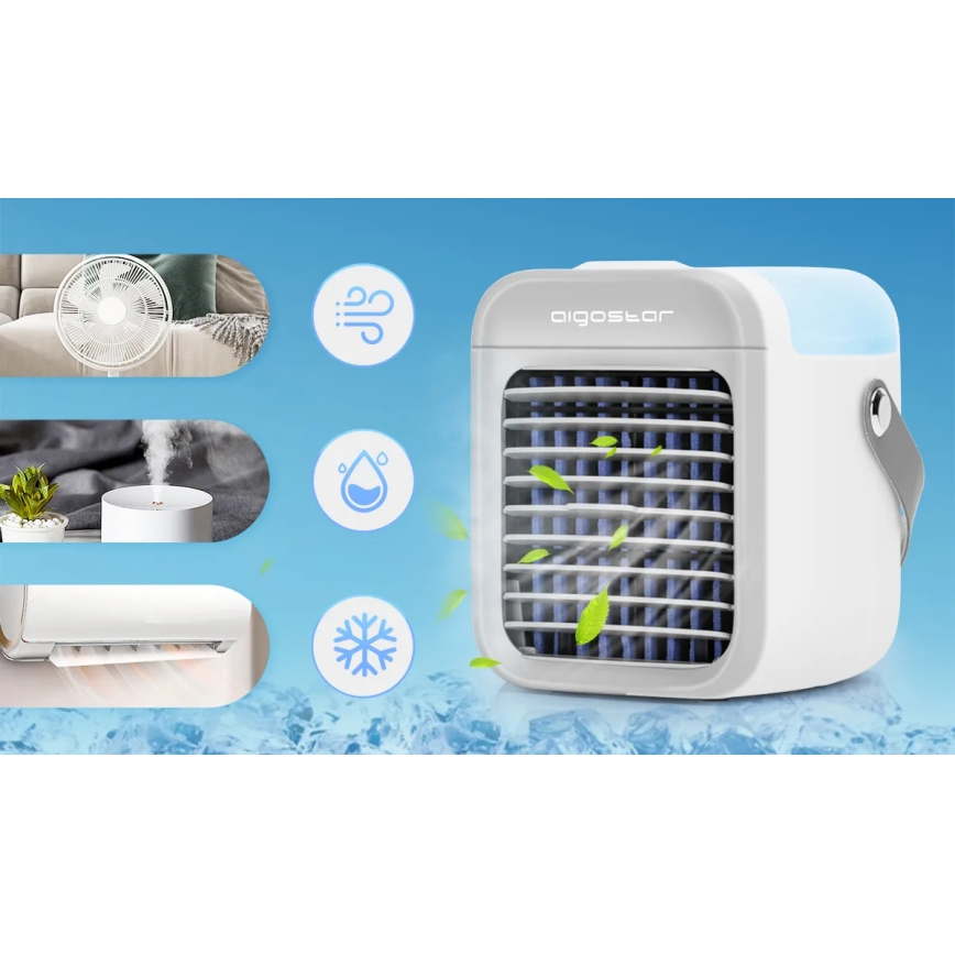 Aigostar - Portable air cooler 8W/5V white
