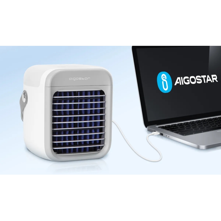 Aigostar - Portable air cooler 8W/5V white