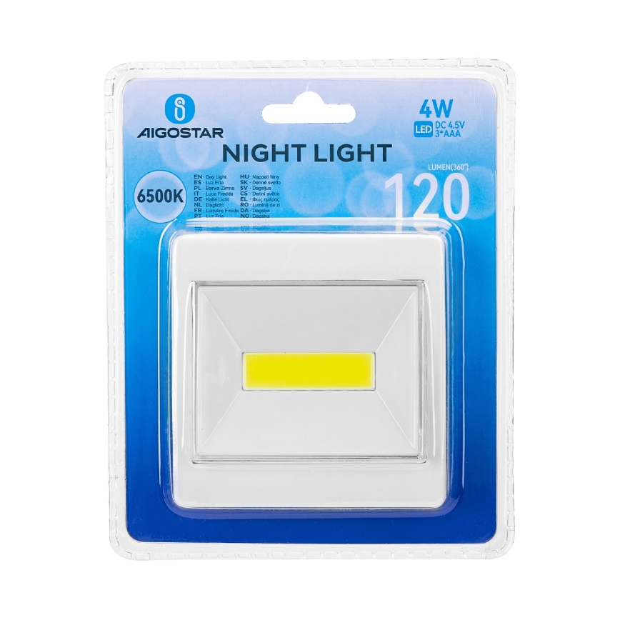 Aigostar - Portable LED Night Light LED/3xAAA 6500K