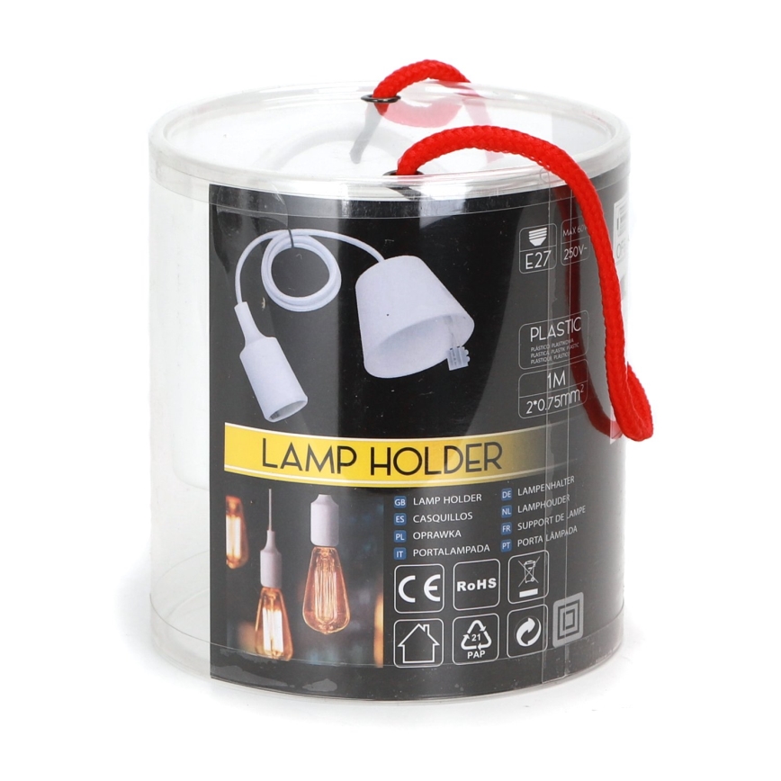 Aigostar - Power cord 1xE27/60W/250V white
