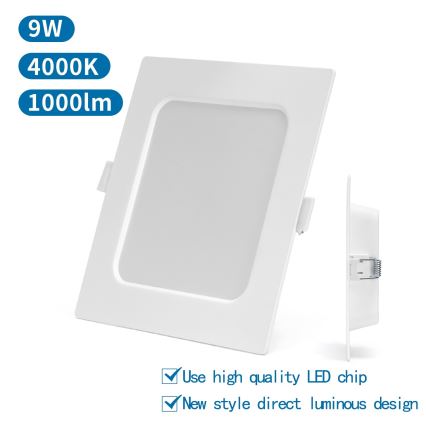 Aigostar - Recessed LED Ceiling Light 9W/230V 4000K 14.5x14.5 cm White
