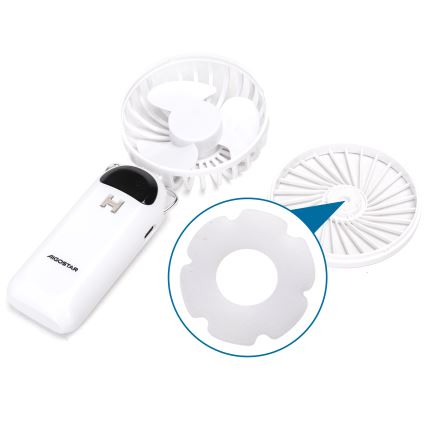 Aigostar - Rechargeable handheld fan 4W/5V 1200mAh white