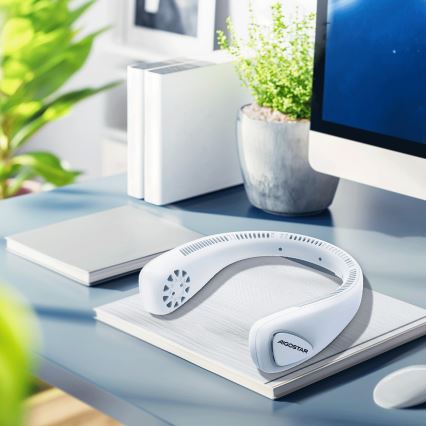 Aigostar - Rechargeable neck fan 4W/5V 2000mAh white