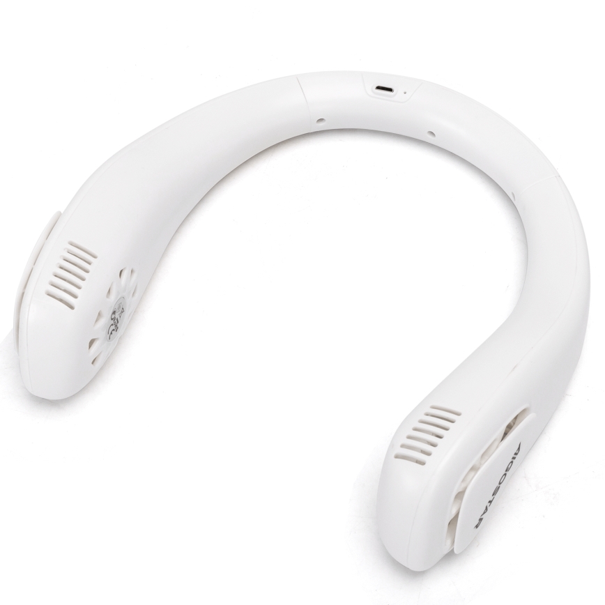 Aigostar - Rechargeable neck fan 4W/5V 2000mAh white