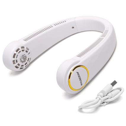 Aigostar - Rechargeable neck fan 4W/5V 2000mAh white