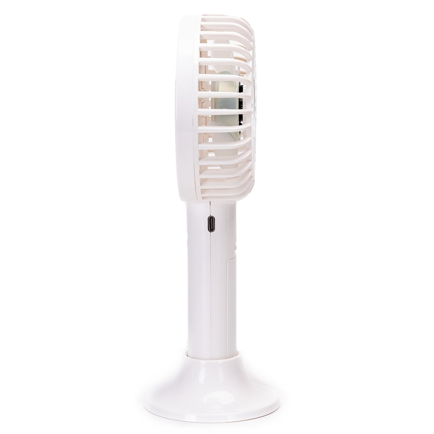 Aigostar - Rechargeable pocket fan 3W/5V 1500mAh USB white