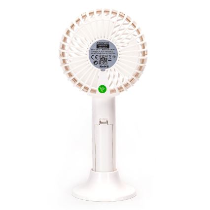 Aigostar - Rechargeable pocket fan 3W/5V 1500mAh USB white