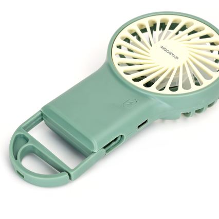 Aigostar - Rechargeable pocket fan 4W/5V 500mAh USB green