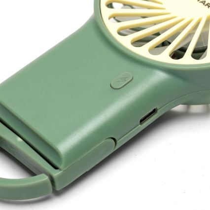 Aigostar - Rechargeable pocket fan 4W/5V 500mAh USB green