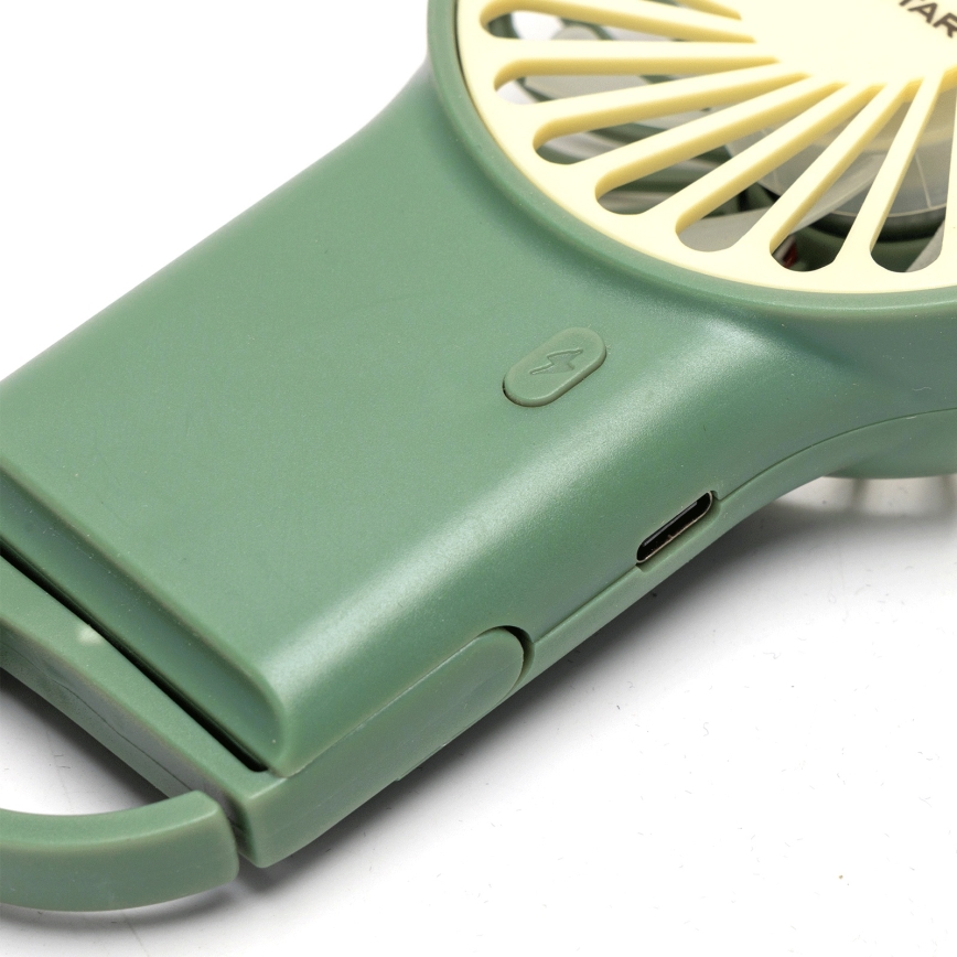 Aigostar - Rechargeable pocket fan 4W/5V 500mAh USB green