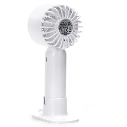 Aigostar - Rechargeable pocket fan 4W/5V 500mAh USB white