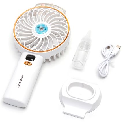 Aigostar - Rechargeable pocket fan 5W/5V 2400mAh USB white