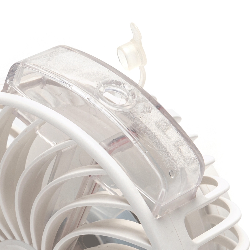 Aigostar - Rechargeable table fan with clip 2W/5V 2400mAh USB white