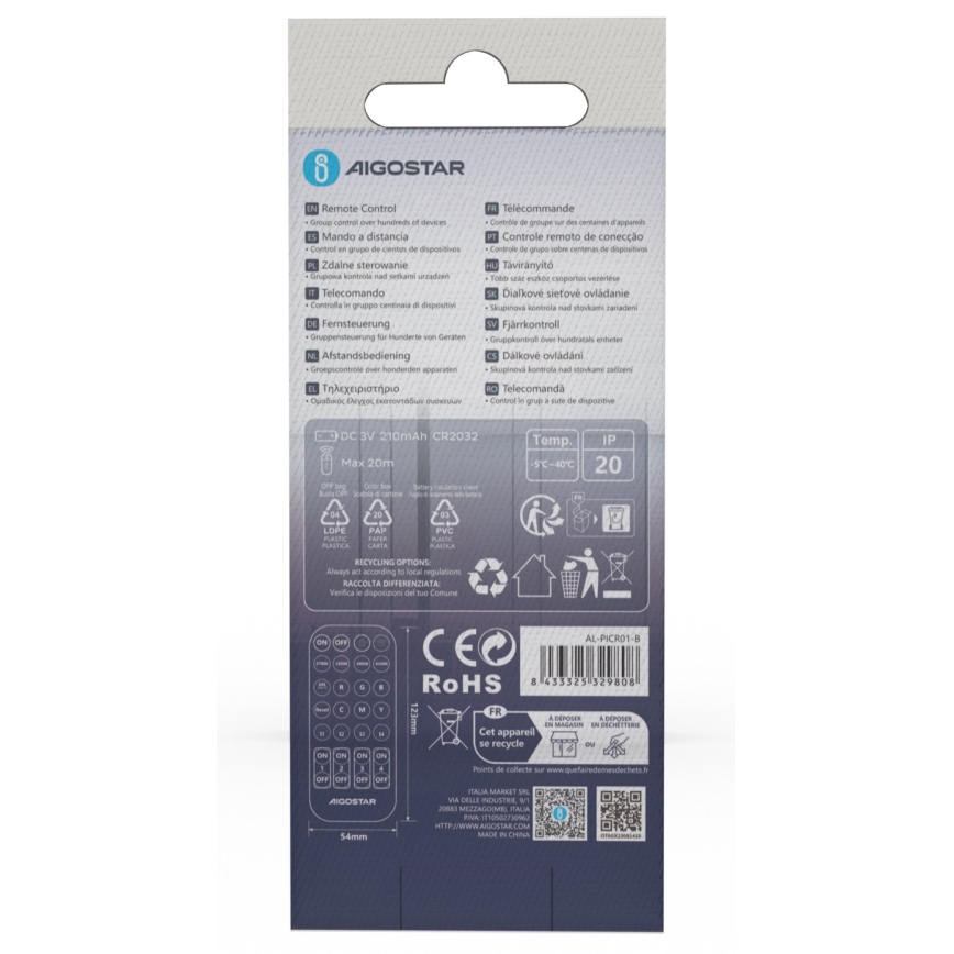 Aigostar - Remote control MESH 1xCR2032