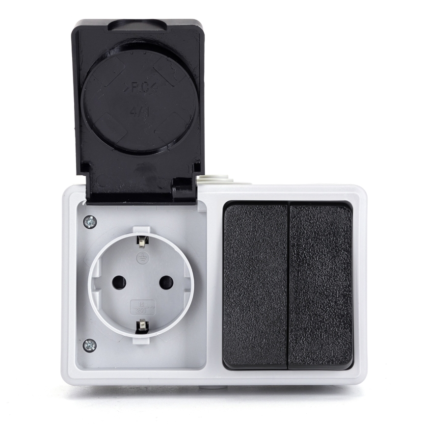Aigostar - Residential AC switch with socket, 250V/16A, IP54