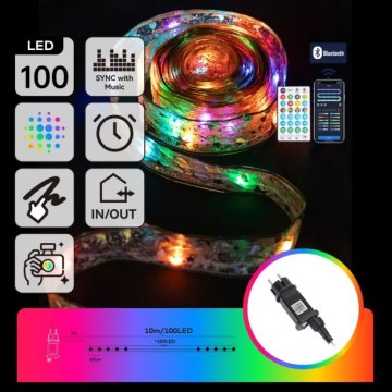 Aigostar - RGBICW LED Smart Outdoor MESH String, 100 LEDs, 10 m, IP44 + Remote Control