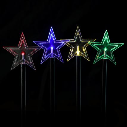 Aigostar - LED RGBY Solar Christmas Star Lights 5x LED / 1.2V / 8 modes 1 m IP65 800 mAh