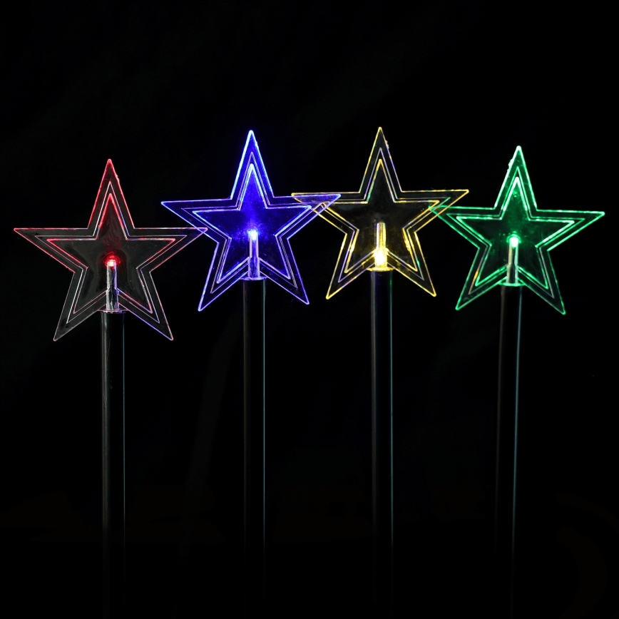 Aigostar - LED RGBY Solar Christmas Star Lights 5x LED / 1.2V / 8 modes 1 m IP65 800 mAh