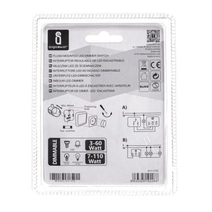 Aigostar - Rotary dimmer 110W/230V white