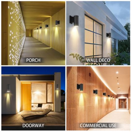 Aigostar - Round black outdoor wall light 1xGU10/230V IP65