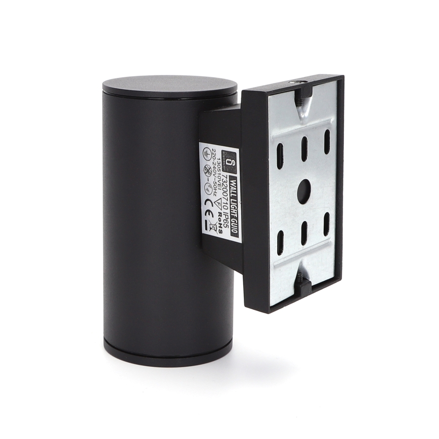 Aigostar - Round black outdoor wall light 1xGU10/230V IP65