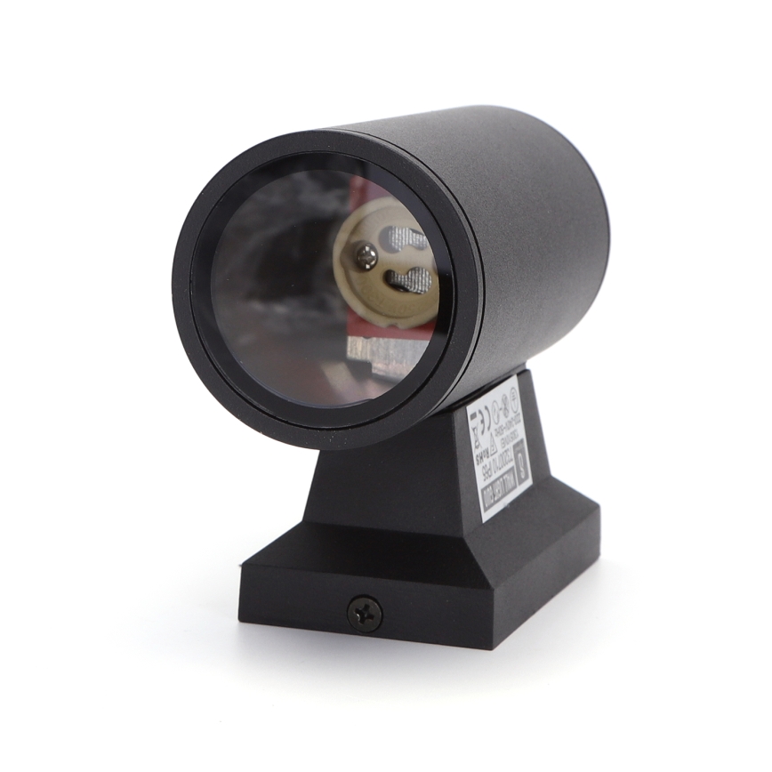 Aigostar - Round black outdoor wall light 1xGU10/230V IP65