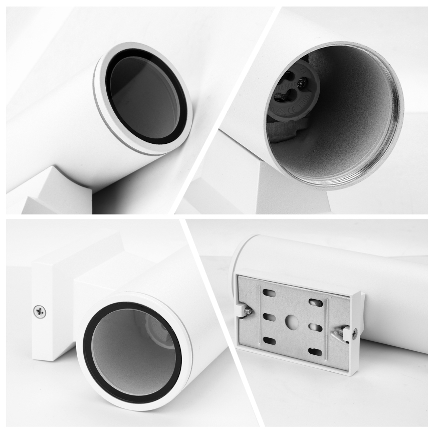 Aigostar - Round white outdoor wall light 2xGU10/230V IP65