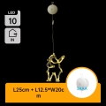 Aigostar - Santa Claus LED Christmas Decoration 10xLED/3xAAA 20 cm