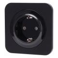 Aigostar - Schuko Wall Socket with Faceplate 250V/16A, Black
