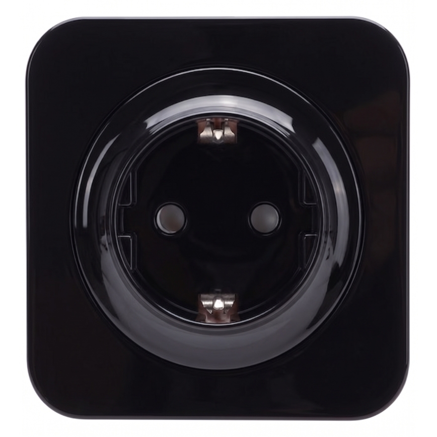 Aigostar - Schuko Wall Socket with Faceplate 250V/16A, Black