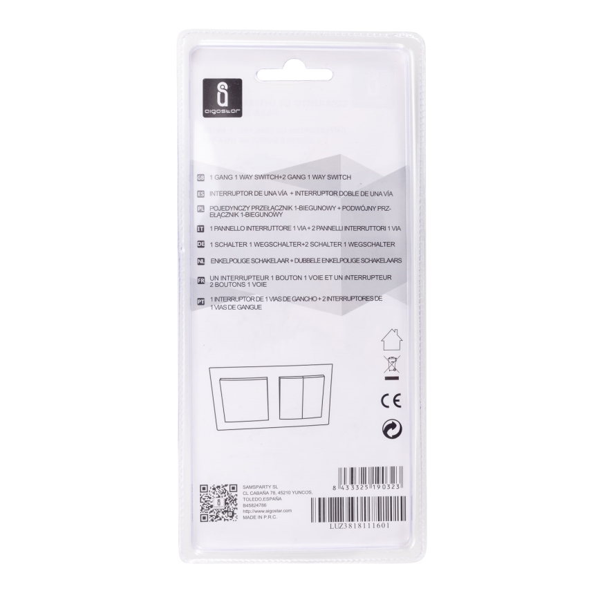 Aigostar - SET 2x Home switch with a frame