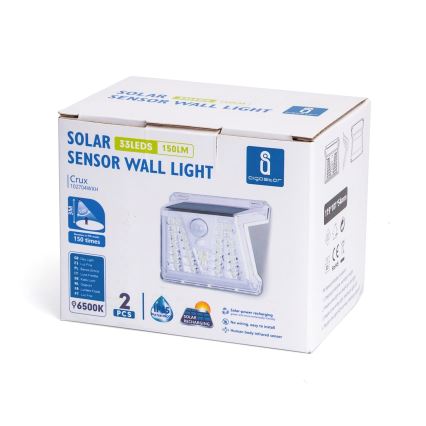Aigostar - SET 2x LED Outdoor solar light with sensor LED/1,48W/3,7V IP65