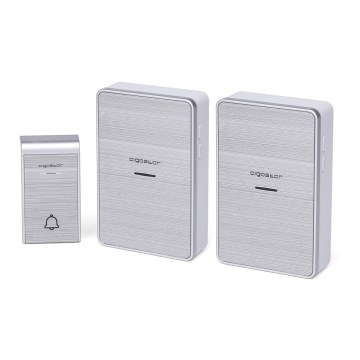 Aigostar - SET 2x Wireless doorbell 3xAA IP44 silver