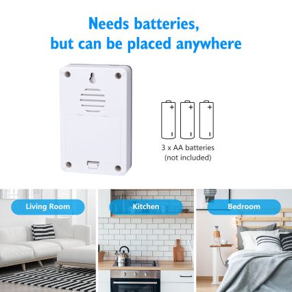 Aigostar - SET 2x Wireless doorbell 3xAA IP44 silver