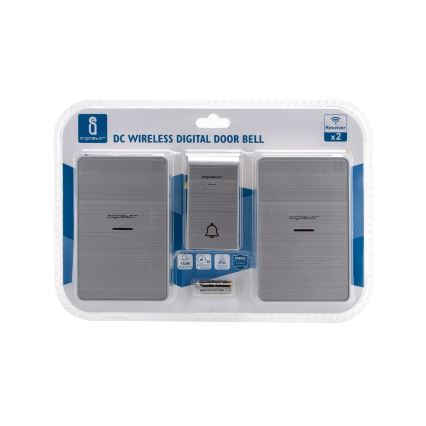 Aigostar - SET 2x Wireless doorbell 3xAA IP44 silver