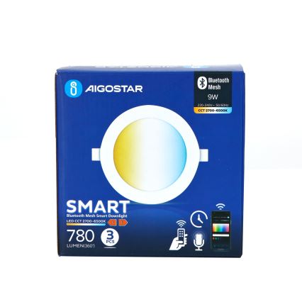 Aigostar - SET 3x LED Dimmable recessed light MESH LED/9W/230V 2700K-6500K d. 14,5 cm