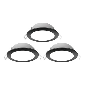 Aigostar - SET 3x LED Outdoor recessed light LED/4,8W/230V 6500K IP65 black