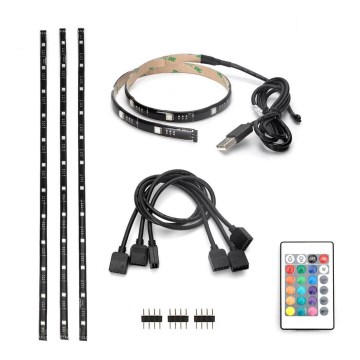 Aigostar - SET 4x LED RGB Dimmable strip 0,5m LED/2,5W/5V IP65 + RC